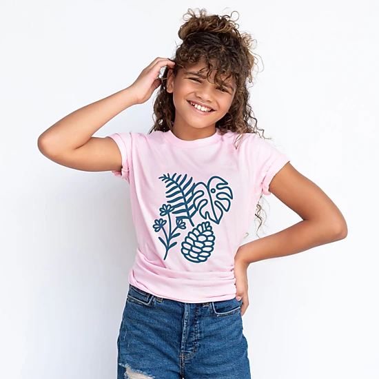 The Juniper Shop - Blue Plants Outline - Youth Short Sleeve Graphic T-Shirt