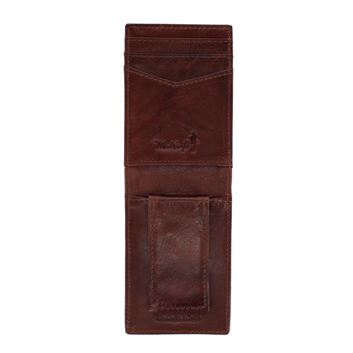 Mad Golfer Men's Leather Golf Theme Bifold Money Clip Wallet