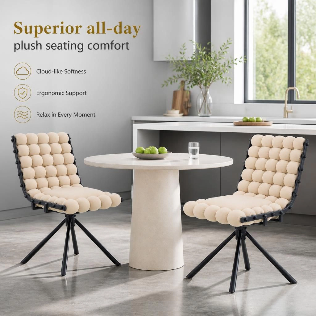 GOODSILO Comfortable Upholstered Velvet Dining Seating Chair