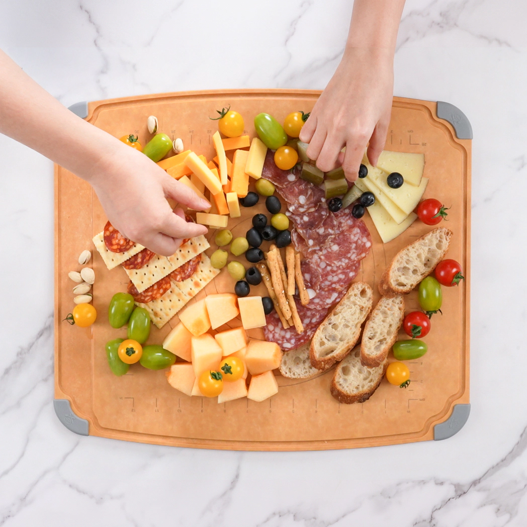 Elihome Natural Wooden Cutting Board - Heat-Resistant Up to 350°F