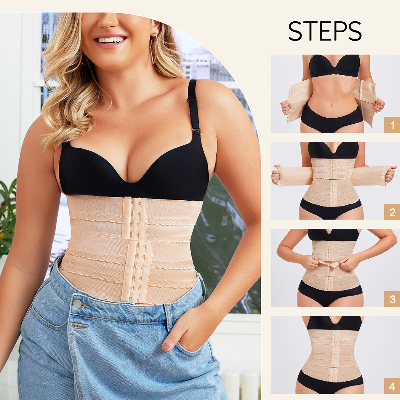 Nebility Womens Waist Trainer Tummy Control Corset Shapewear