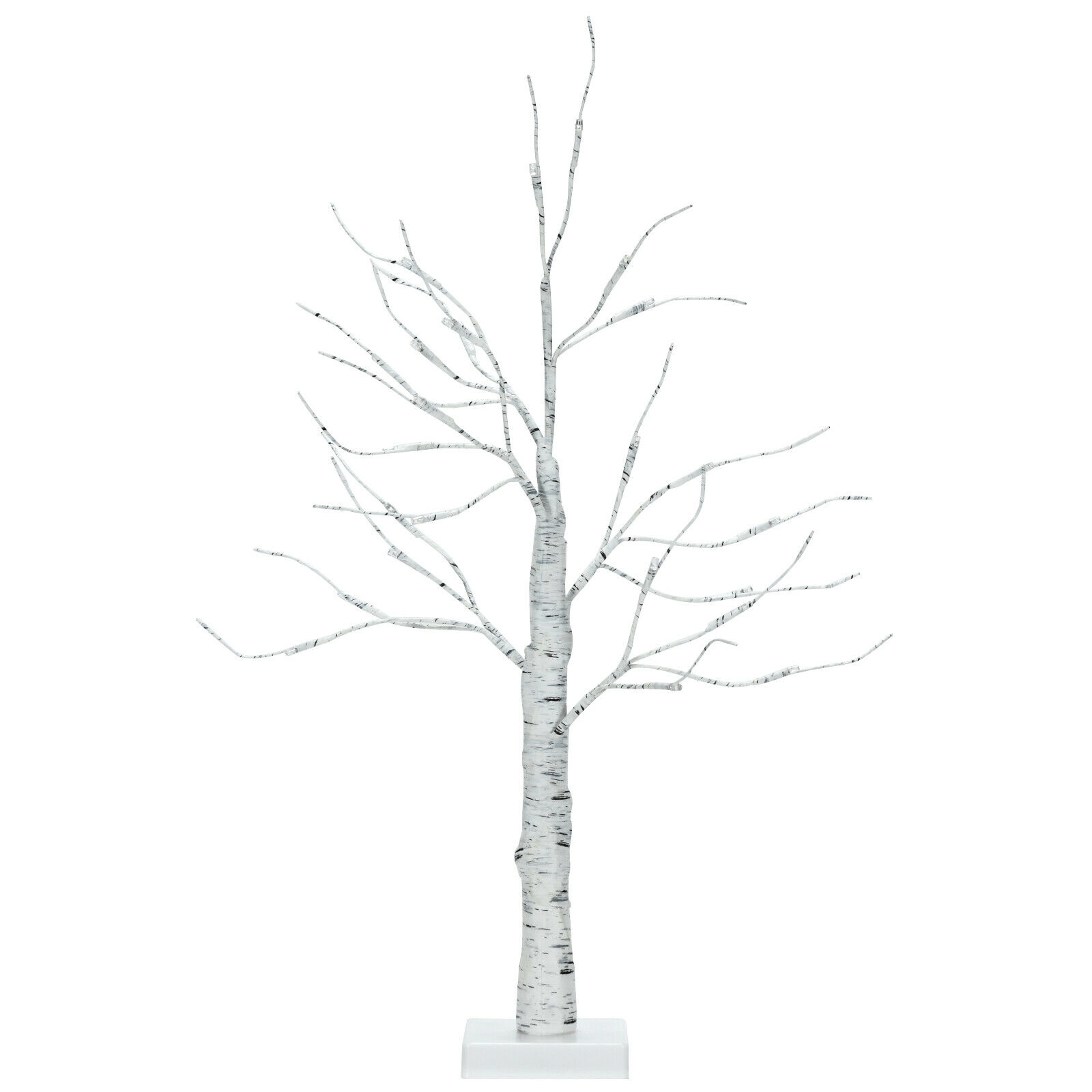 SUGIFT 2-ft Battery Powered Lighted White Birch Twig Tree with 24 Warm White LED Lights and Bendable Branches