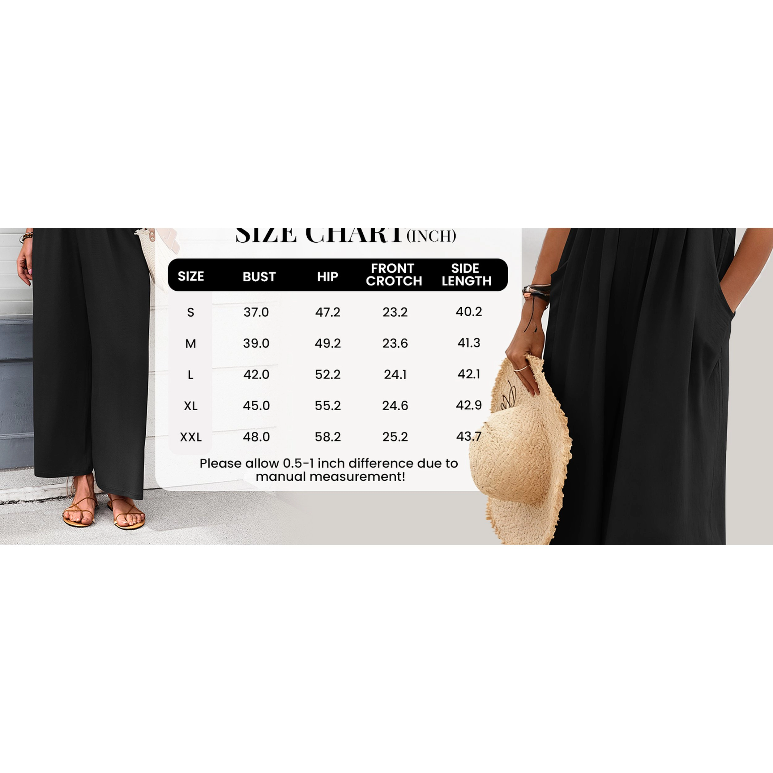 Ekouaer Women's Square Neck Sleeveless Floral Print Wide Leg Jumpsuit