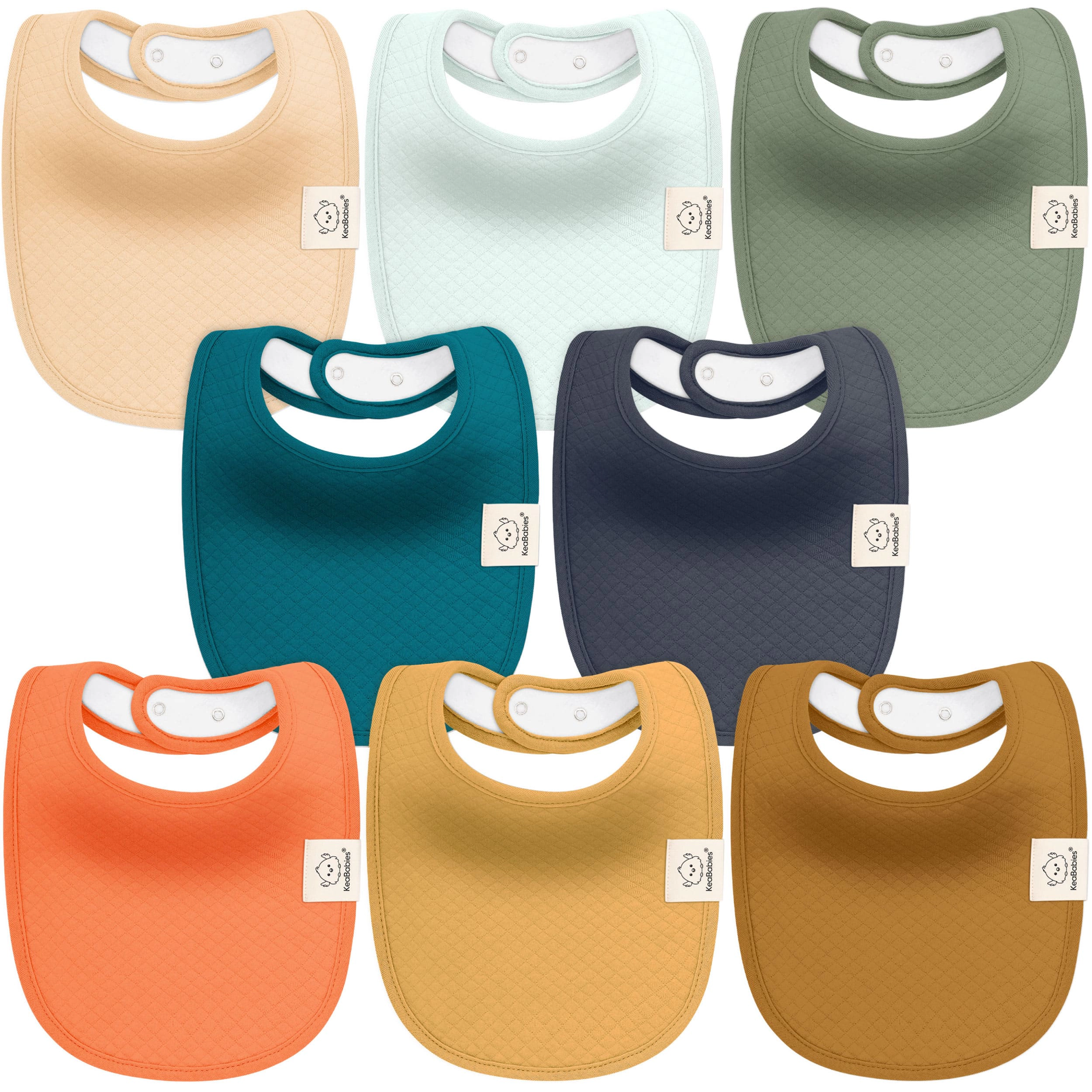 KeaBabies 8-Pack Urban Quin Drool Bibs