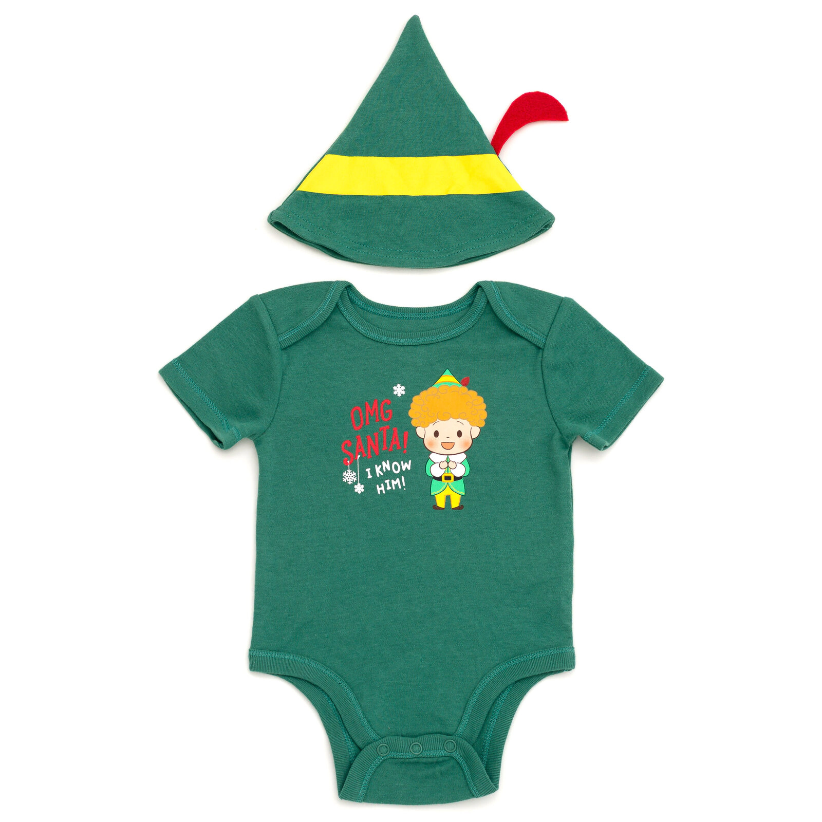 Elf Baby Christmas Cosplay Bodysuit and Hat Set