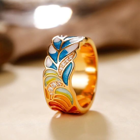 Wardrobe Whimsy Womens Vintage Enamel Peacock Feather Cubic Zirconia ...