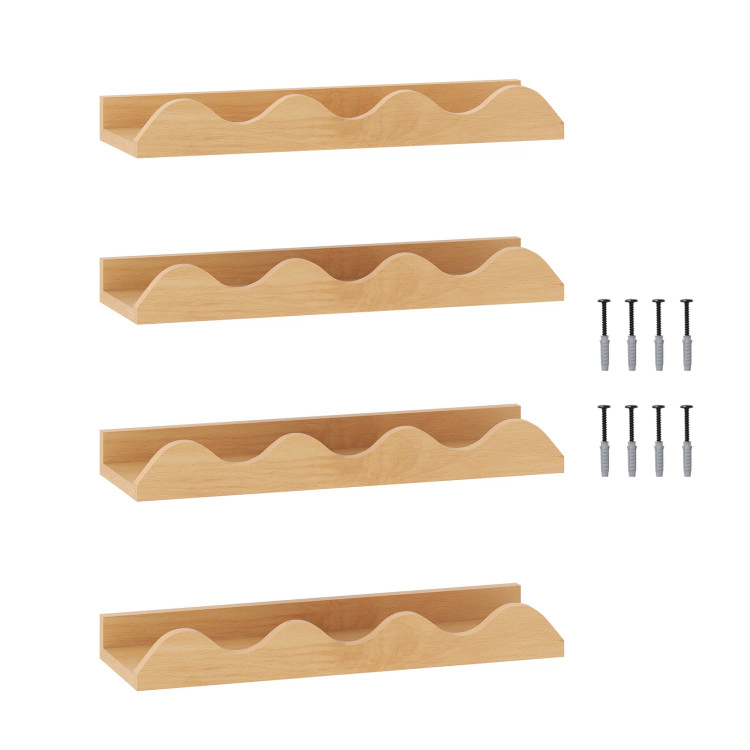 Hivvago 16 Inch Kids Bookshelf Set of 4 Floating Nursery Book Shelves for Decoration Toy Storage