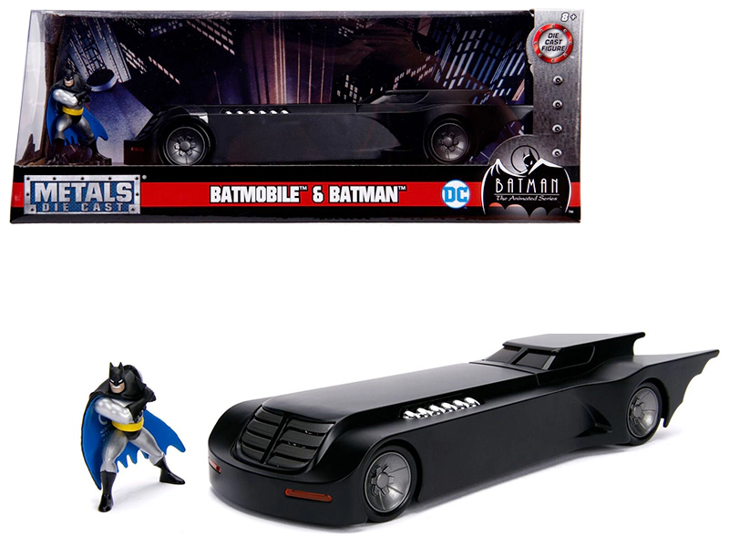 Jada Batmobile with Batman Diecast Figure "Animated Series" DC Comics Series 1/24 Diecast Model Car by Jada