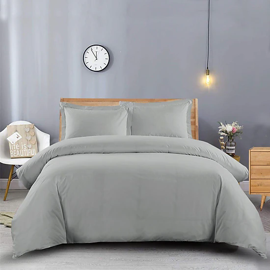 Egyptian Linens Heavyweight 170 GSM Solid Flannel Cotton Duvet Cover Set