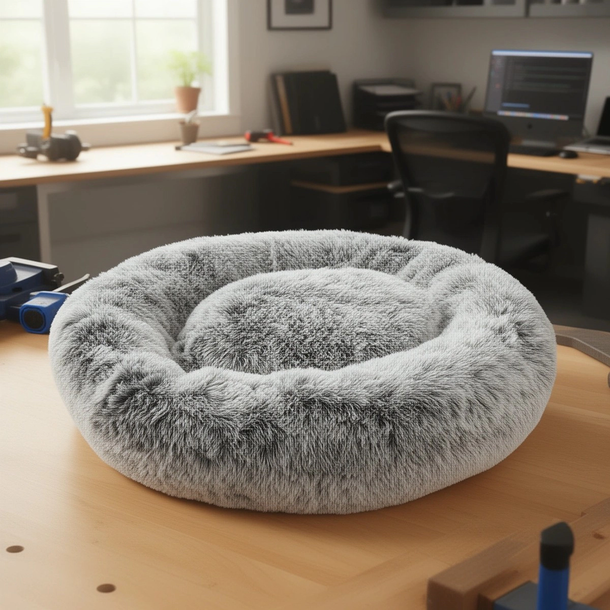 PetEdge Slumber Pet Super Plush Cuddler Beds, Black & White - Extra Large