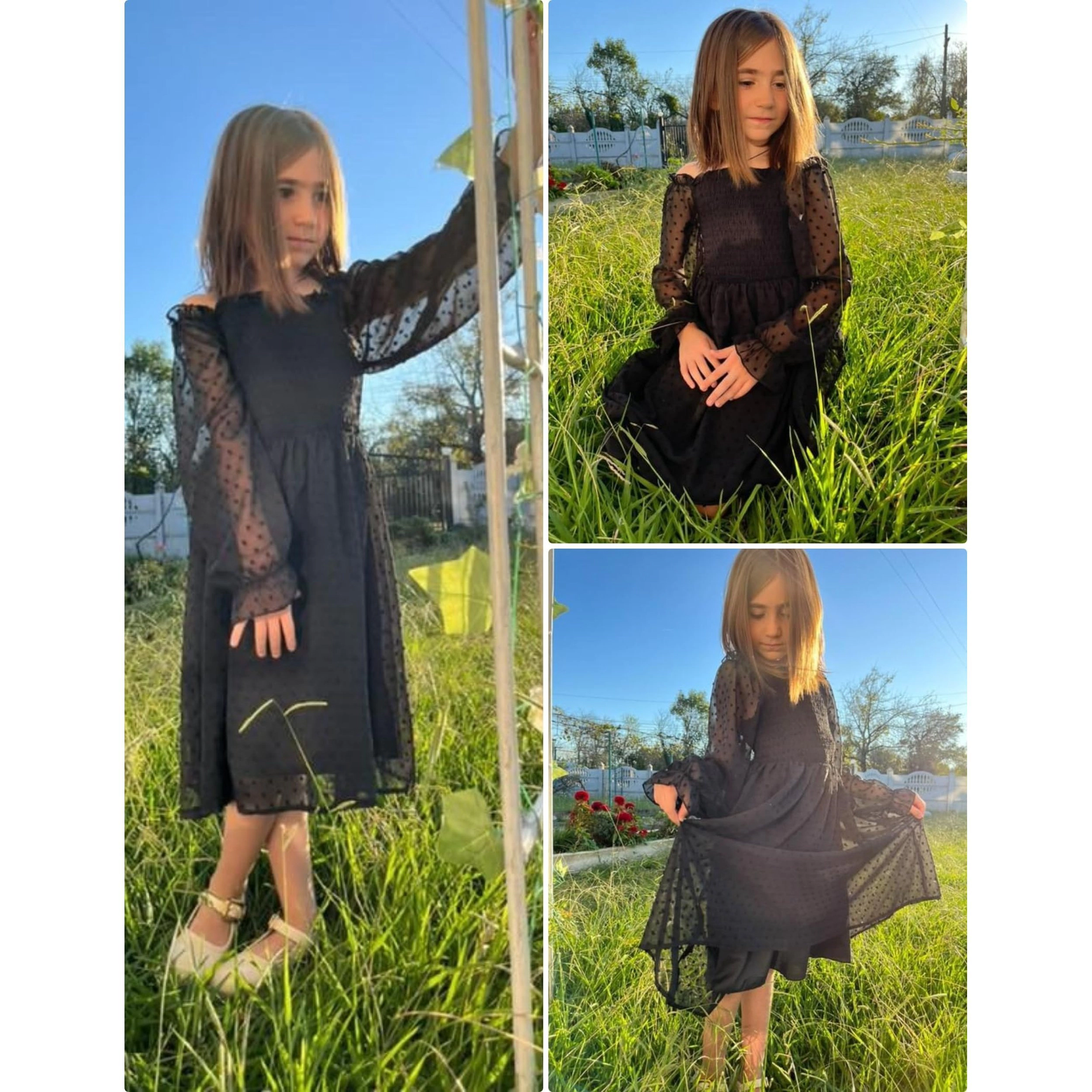 Arshiner Girl Tulle Dress Winter Long Sleeve Teen Girls Party Casual Dresses