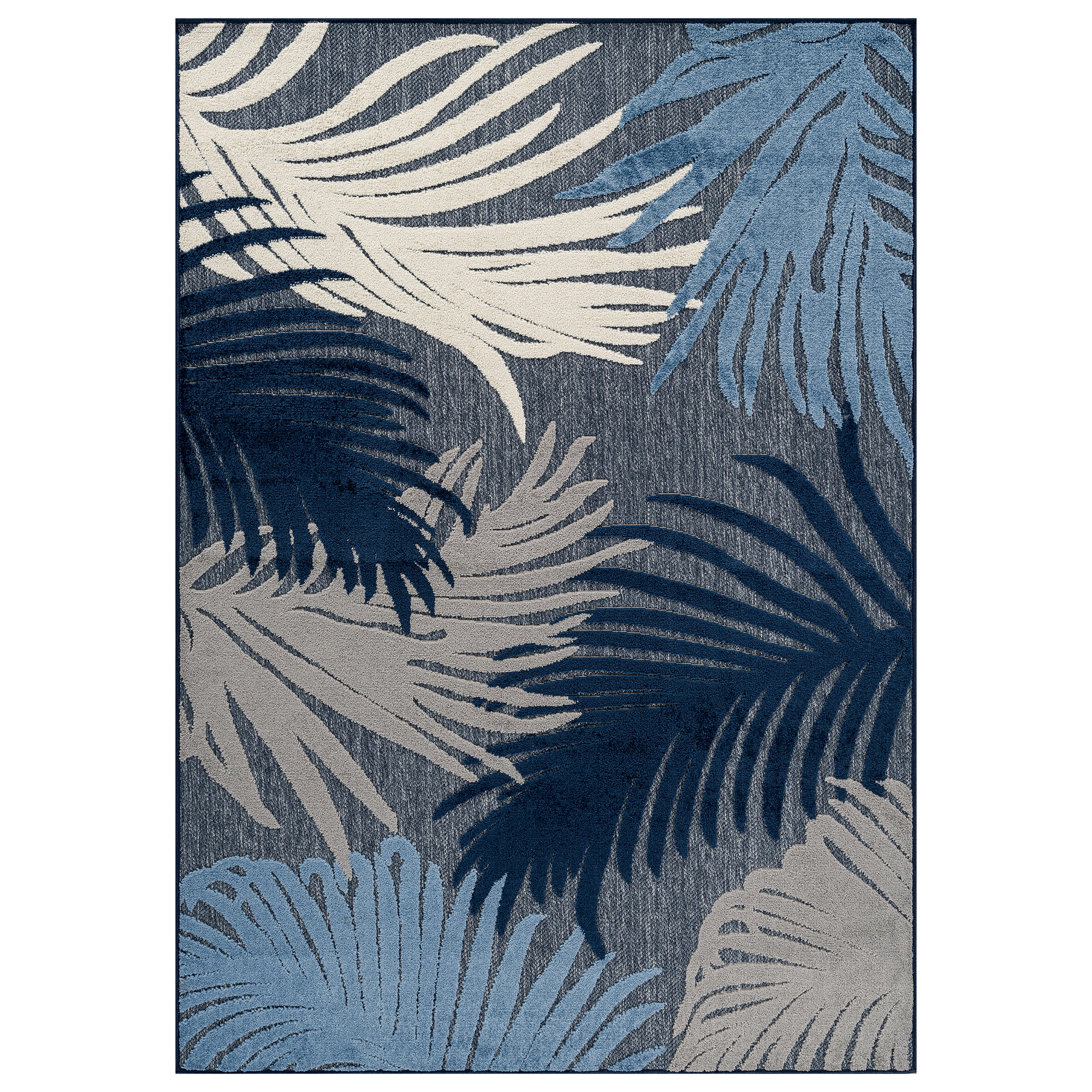 World Rug Gallery Tropical Floral Indoor/Outdoor Area Rug:  Weather-Resistant,  Low Pile,  Machine Made