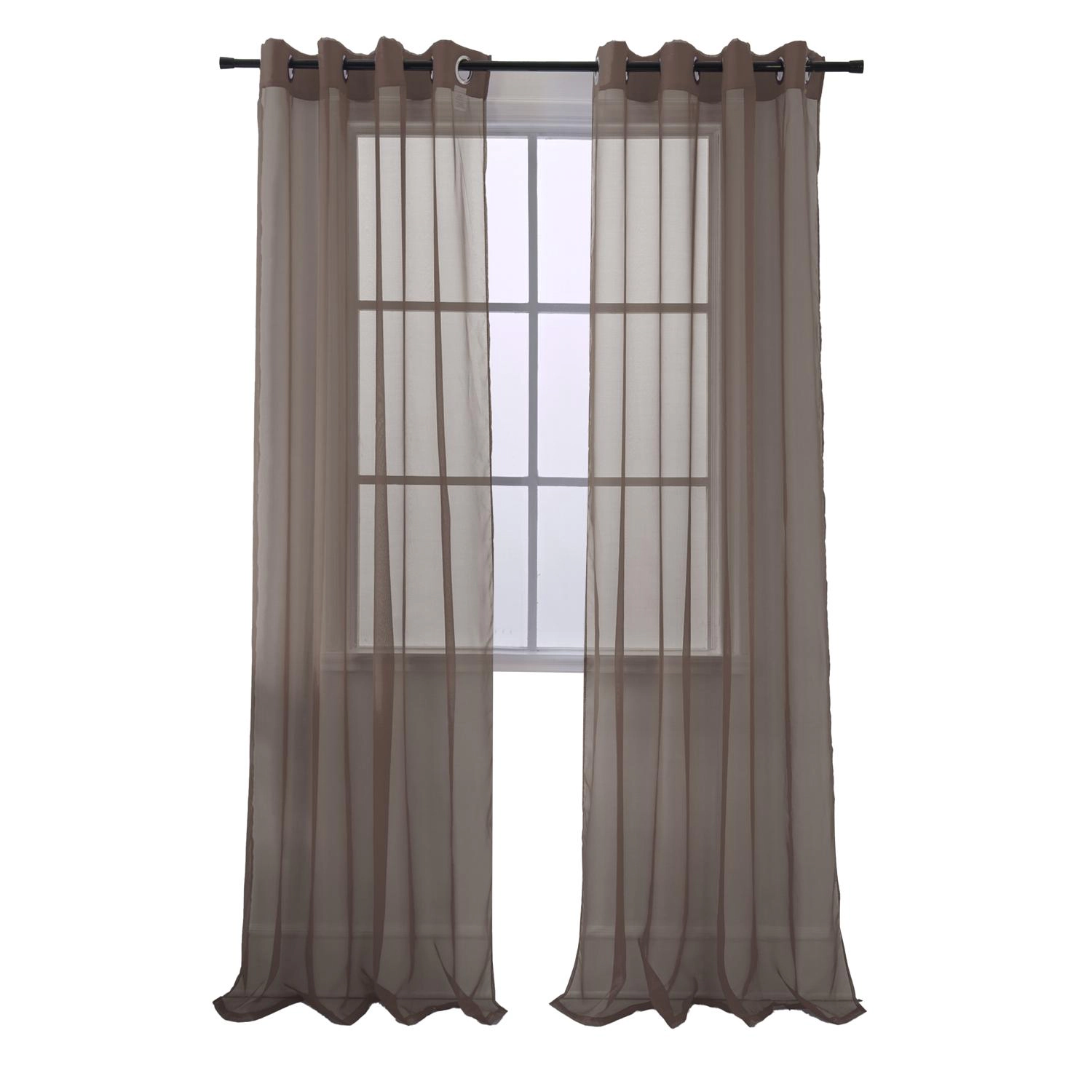 RT Designers Collection Cara Grommet Curtain Panel for Windows 54" x 84" Chocolate