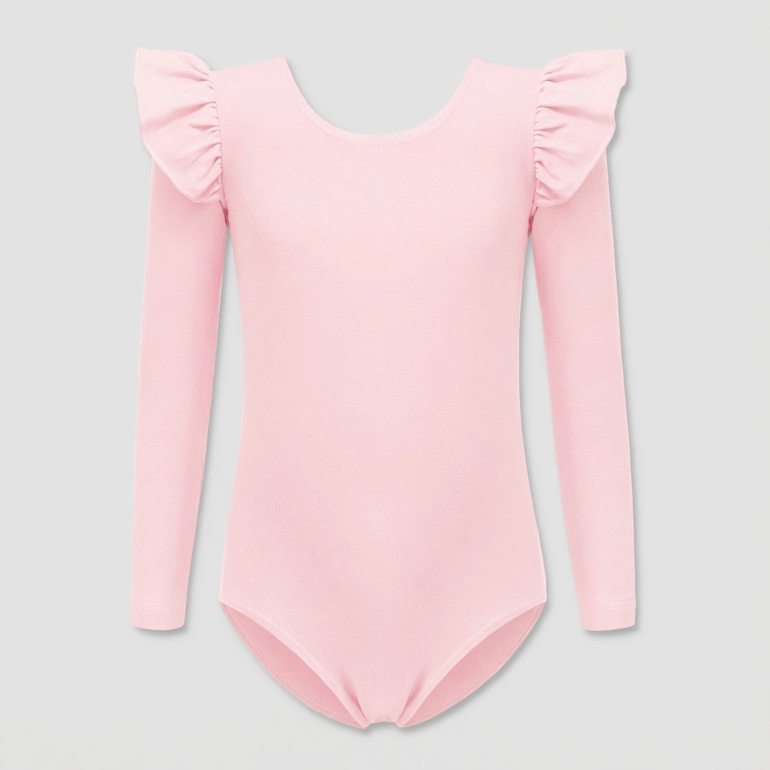 Arshiner Girl's Ruffle Long Sleeve Low Back Ballet Leotard