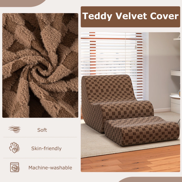 Hivvago Comfortable Bean Bag Chair with Matching Ottoman and High-Resilience Sponge Filling