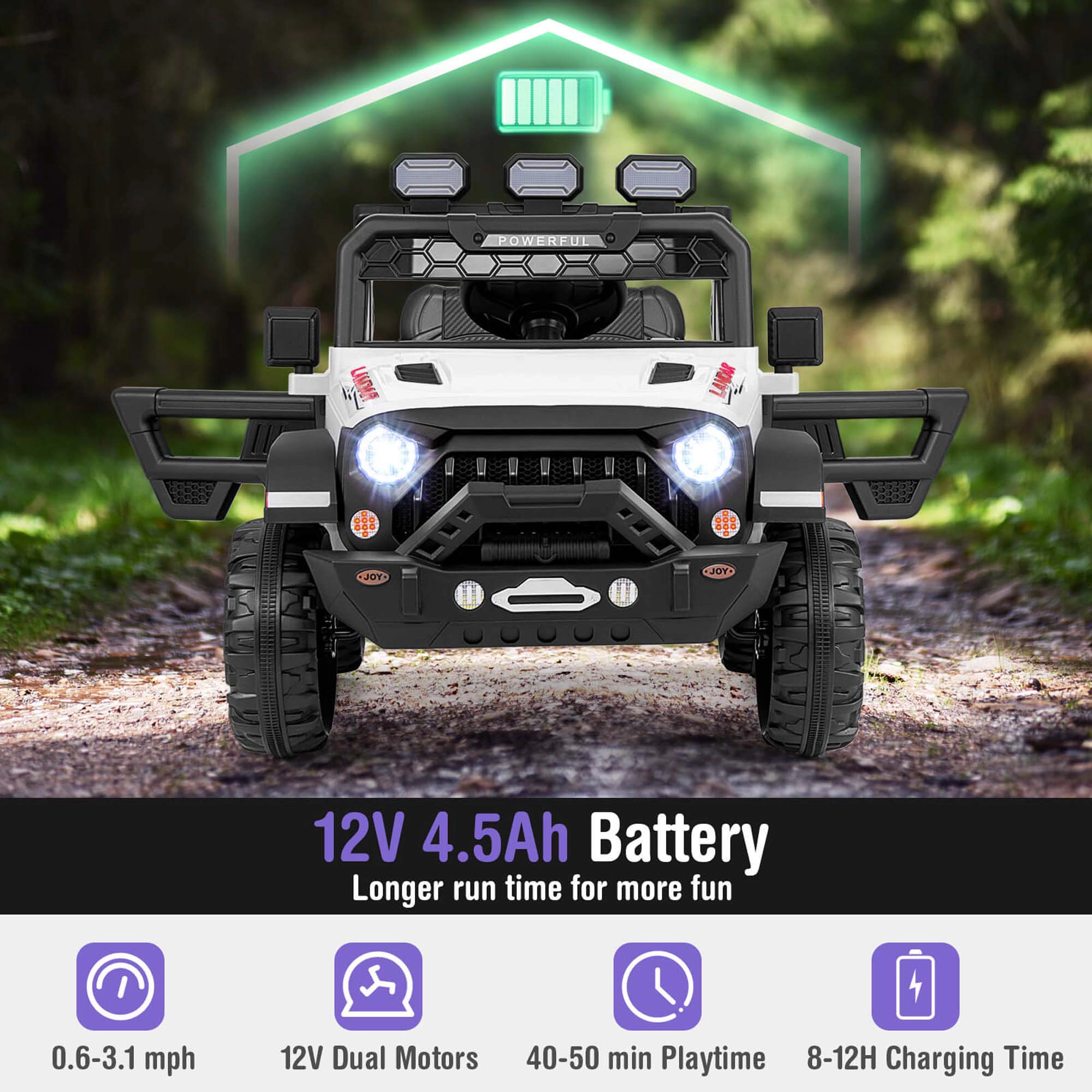 Costway 12V Kids Ride On Truck with 2*12V Motors Spring Suspension & Remote Control