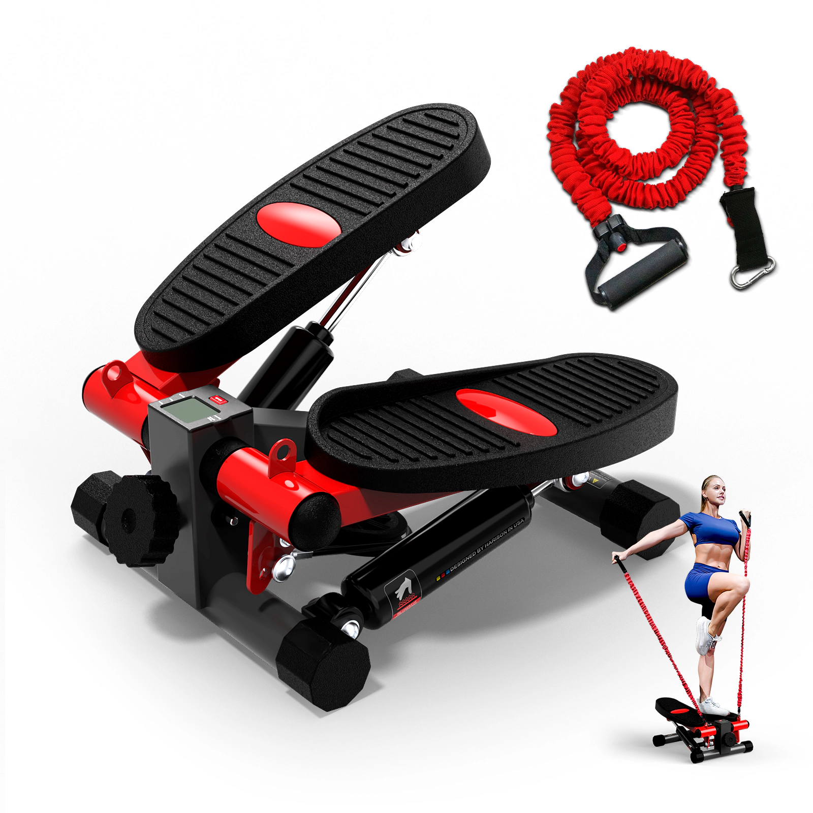HARISON Mini Stepper with LCD Monitor, 330 LB Capacity, Portable Under Desk Stepper for Home Workout