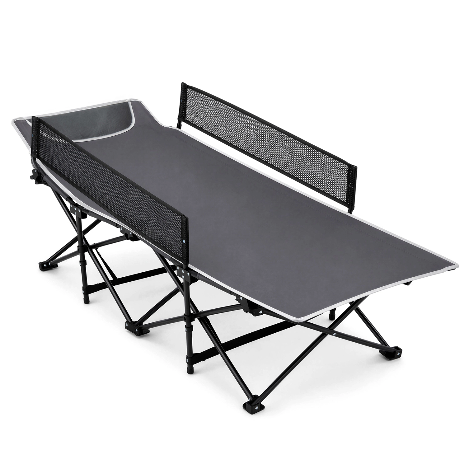 LJG Portable Travel Toddler Cot Bed with Guardrail for Outdoor Indoor