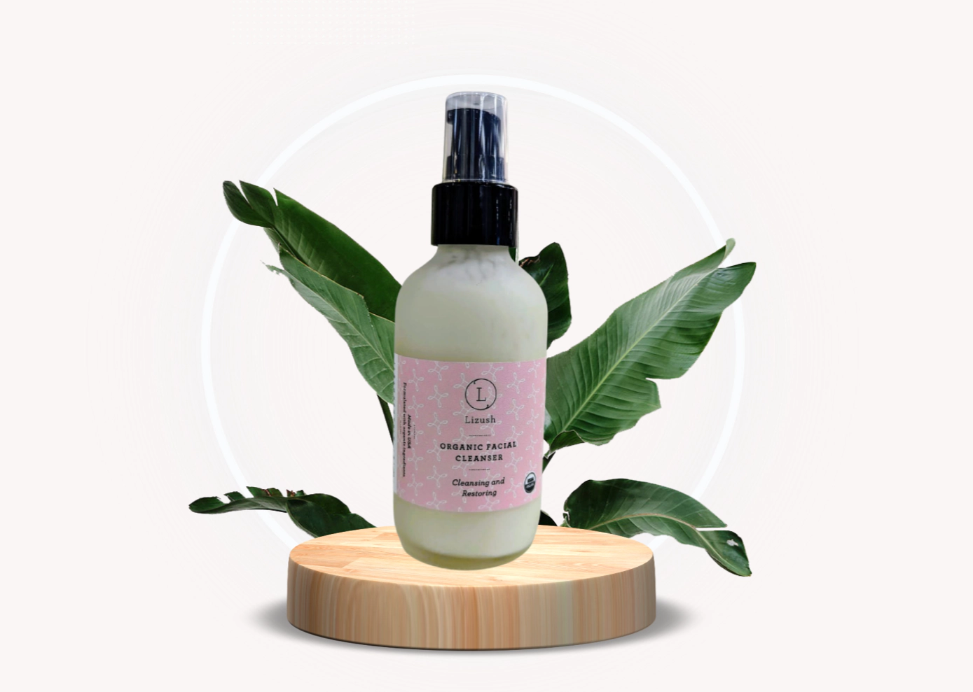 Lizush Organic Lavender Facial Cleanser, 4 fl oz - Gentle Cleansing and Restoring