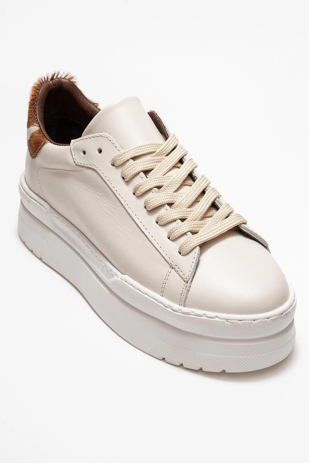 Forever & Always Womens Anabel Leather Platform Sneakers