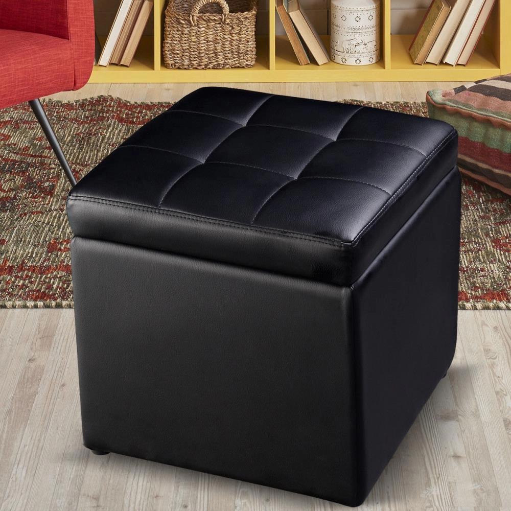 Hivvago Foldable Cube Ottoman Pouffe Storage Seat