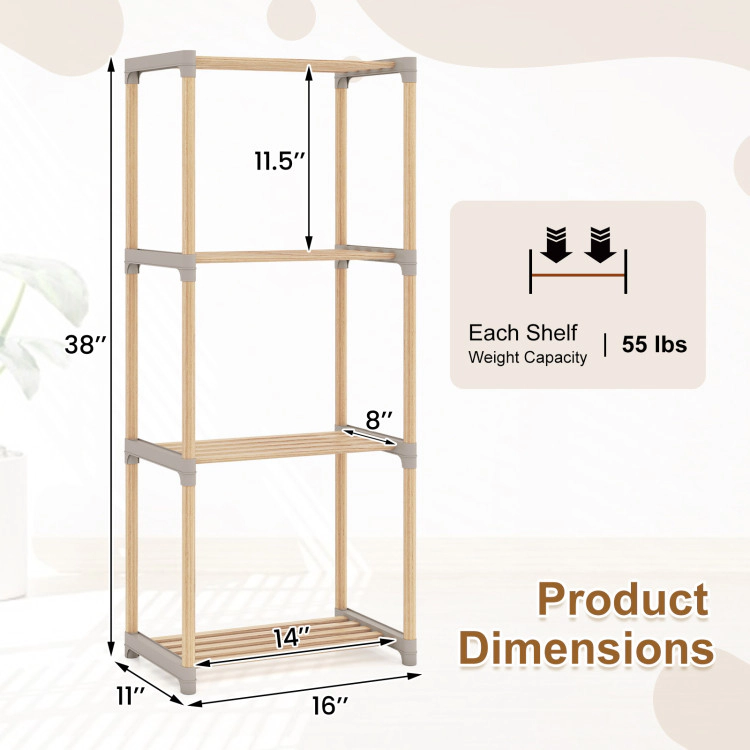 Hivvago Multi-Purpose Bookshelf with Open Storage Shelves