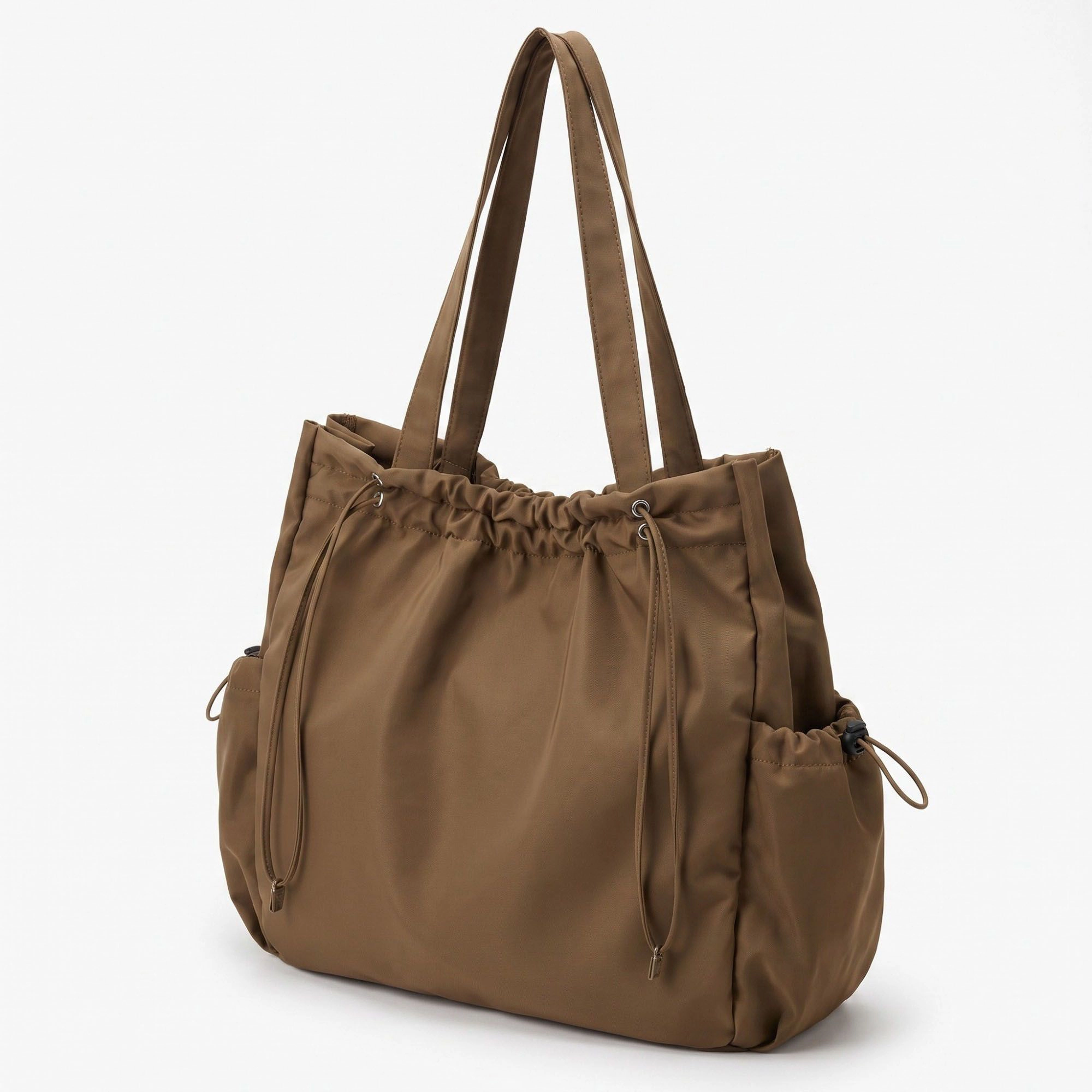 Alilang Women's Drawstring Tote Bag with Long Shoulder Straps and Adjustable Side Pockets 12.5x13x5.5in