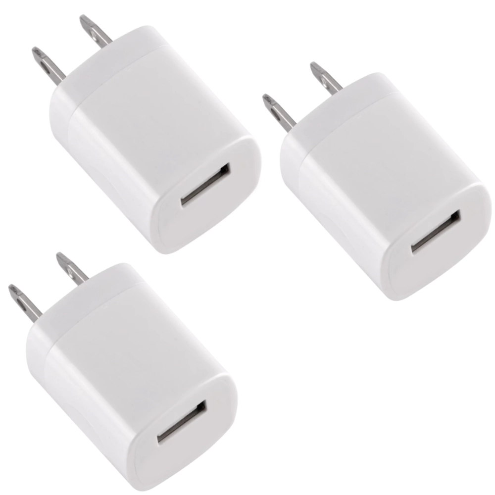 Qixxronics 3pcs USB Port Charger Cube for iPhone 7/6S/6S Plus/6 Plus/6/5S/5, Samsung Galaxy S7/S6/S5 Edge, LG, Moto