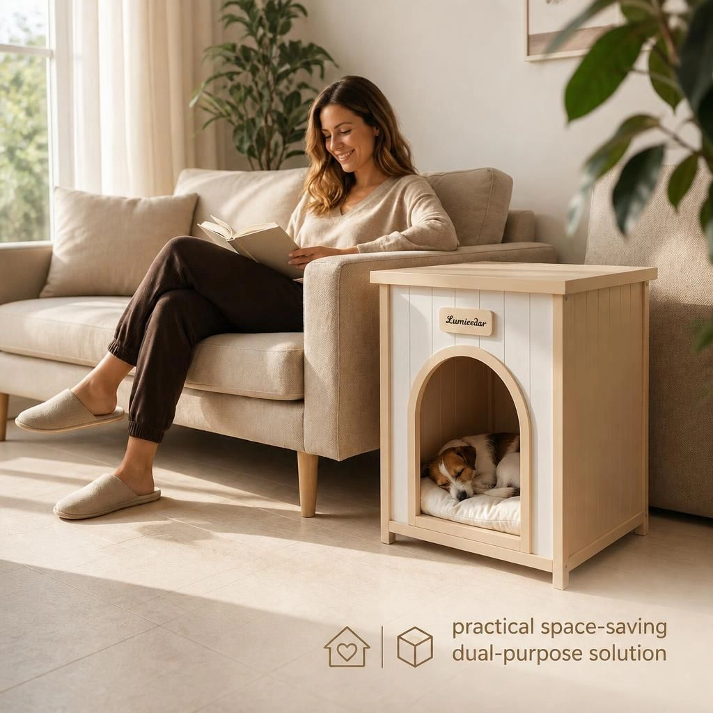 Ifmall Solid Wood Raised Pet Bed