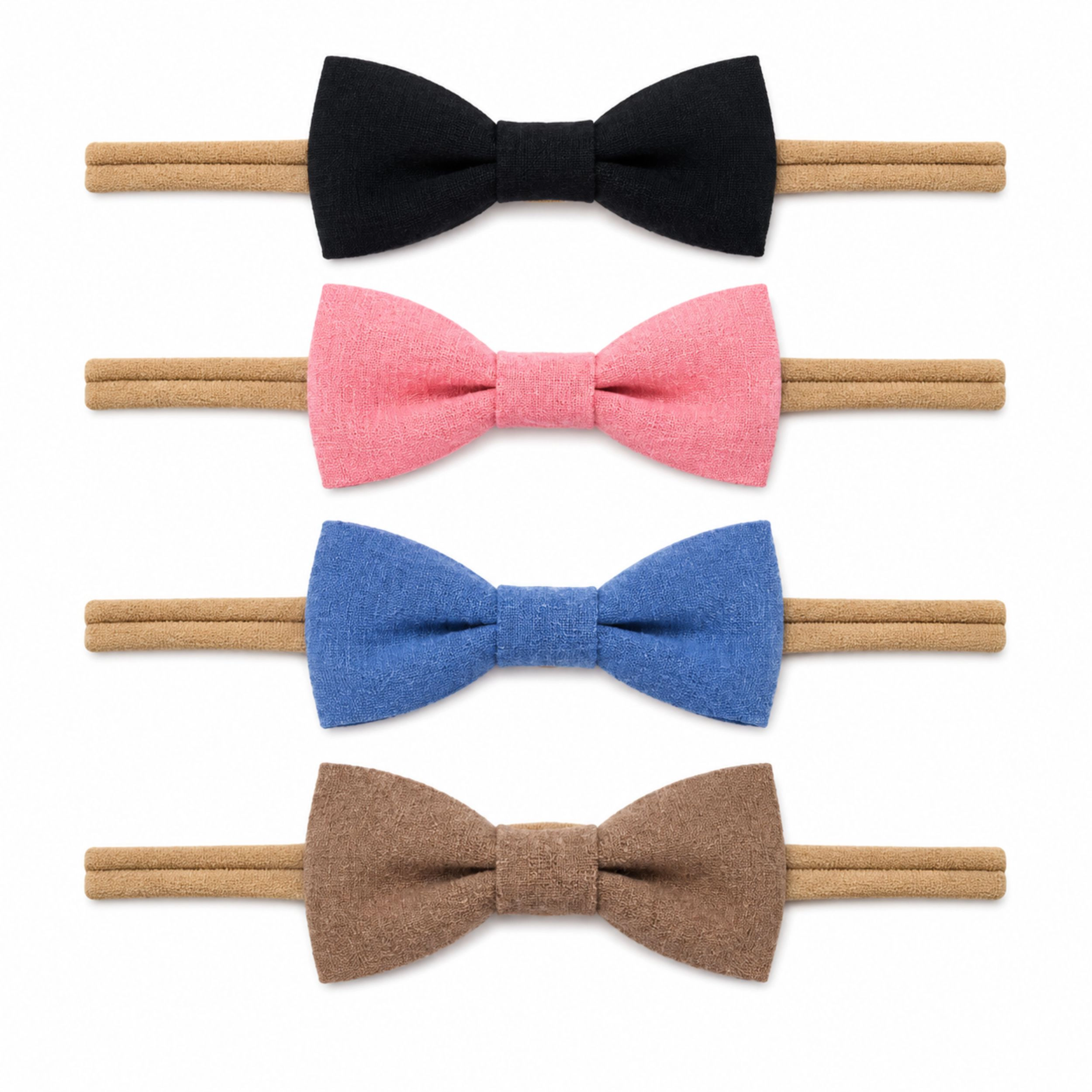 Home Collection Pack of 4 Baby Girl Flower Headbands Soft Elastic Hair Bands