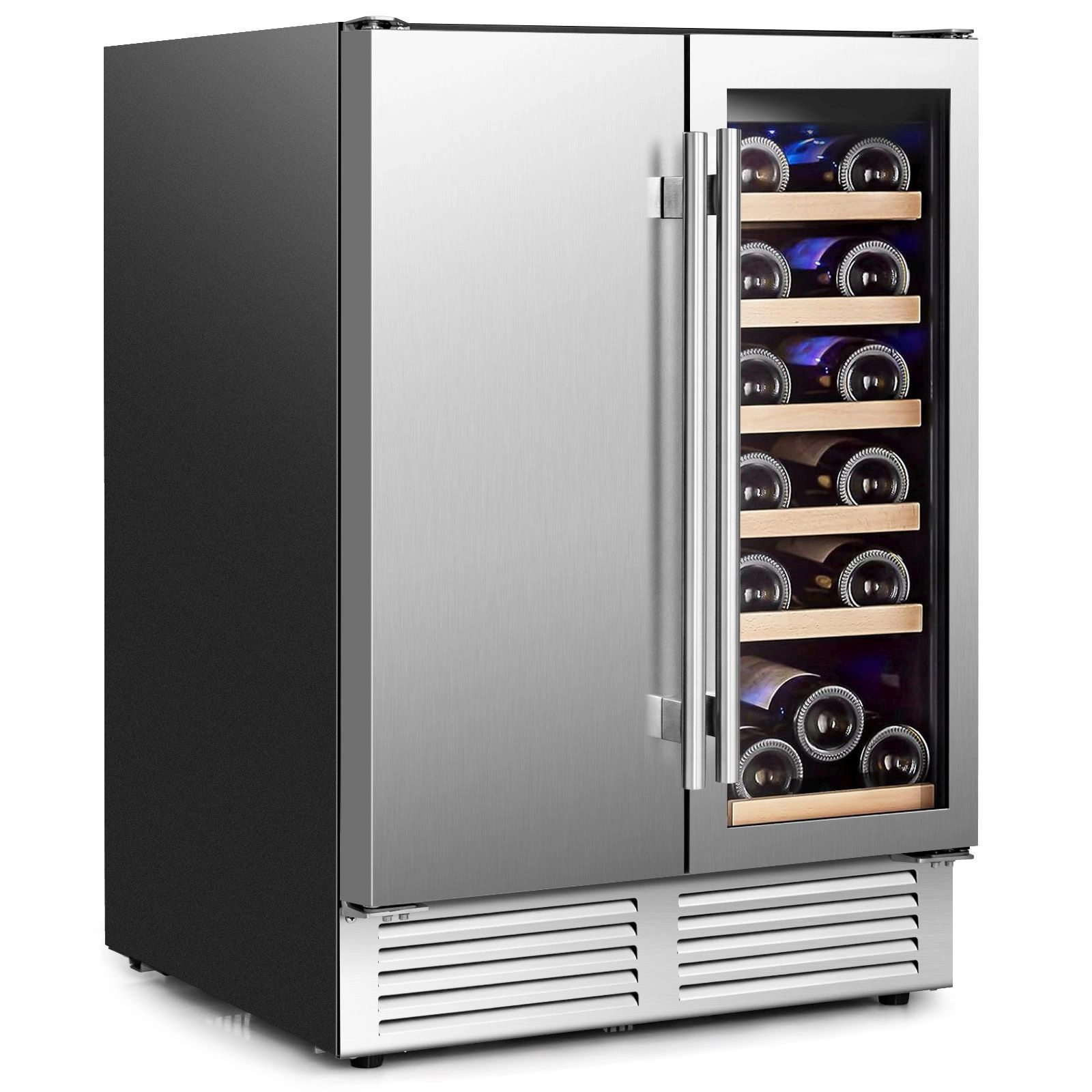 SlickBlue Dual Zone Wine & Beverage Refrigerator, 4.24 Cu Ft