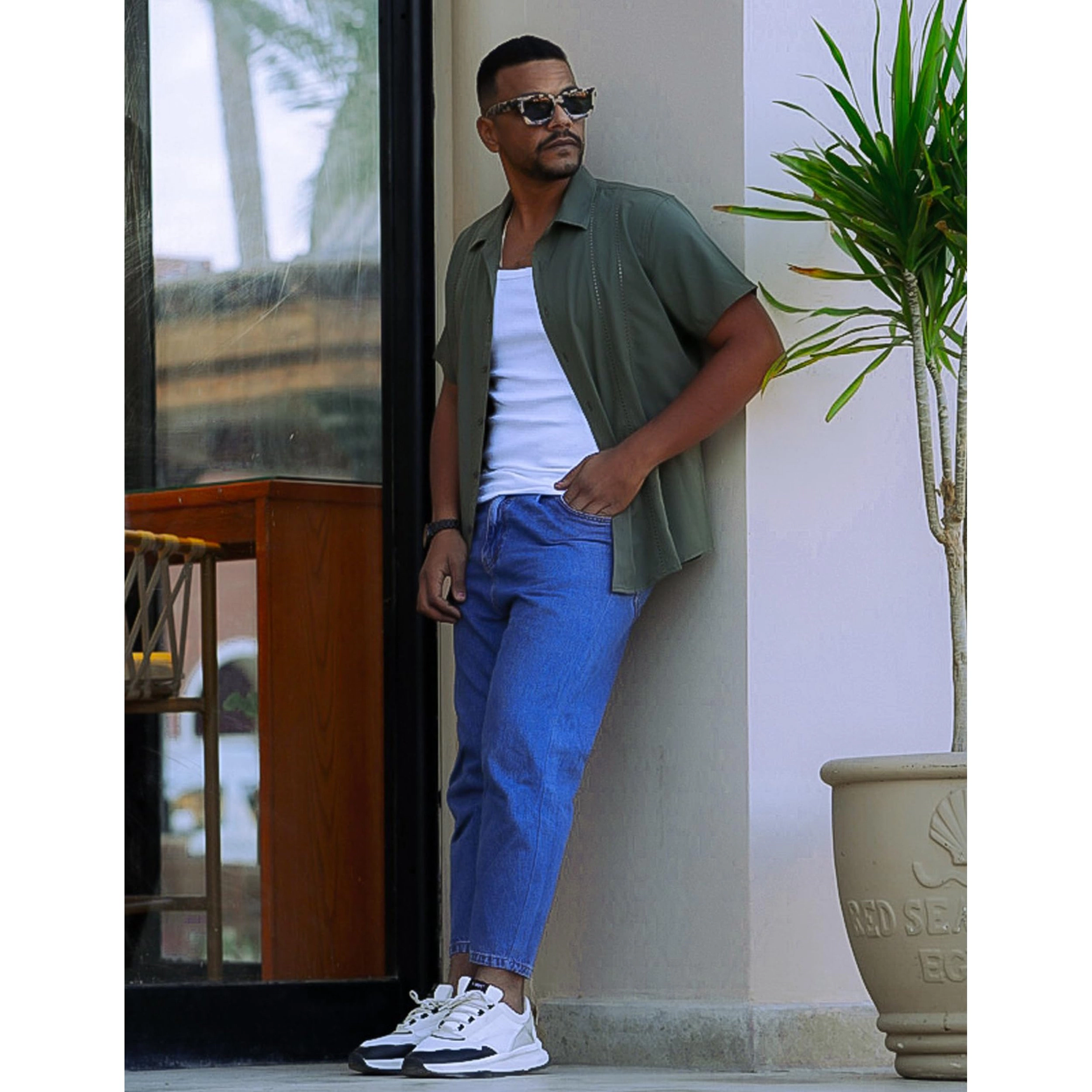 COOFANDY Mens Short Sleeve Button Down Shirts Cuban Collar Pleated  Tops