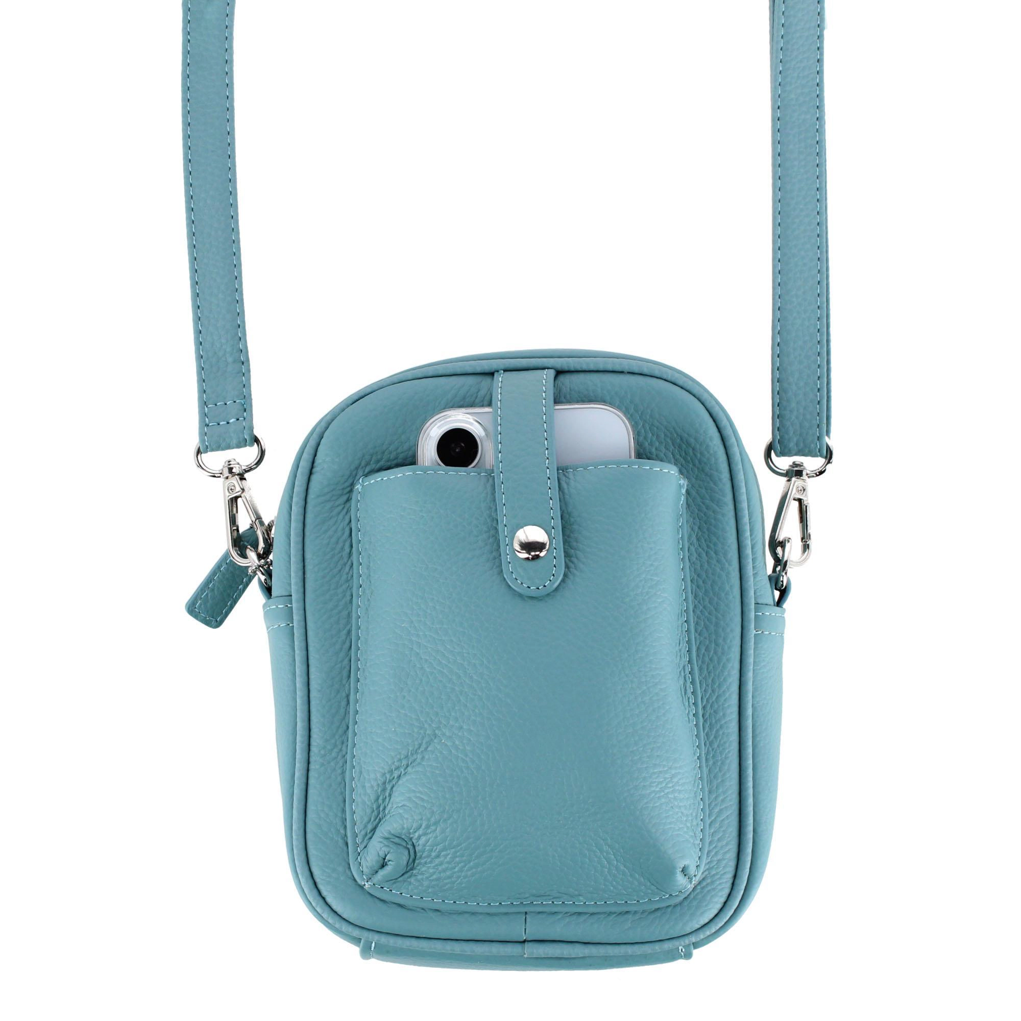 Cal-Wyn Women's Leather Phone Pocket Crossbody Handbag