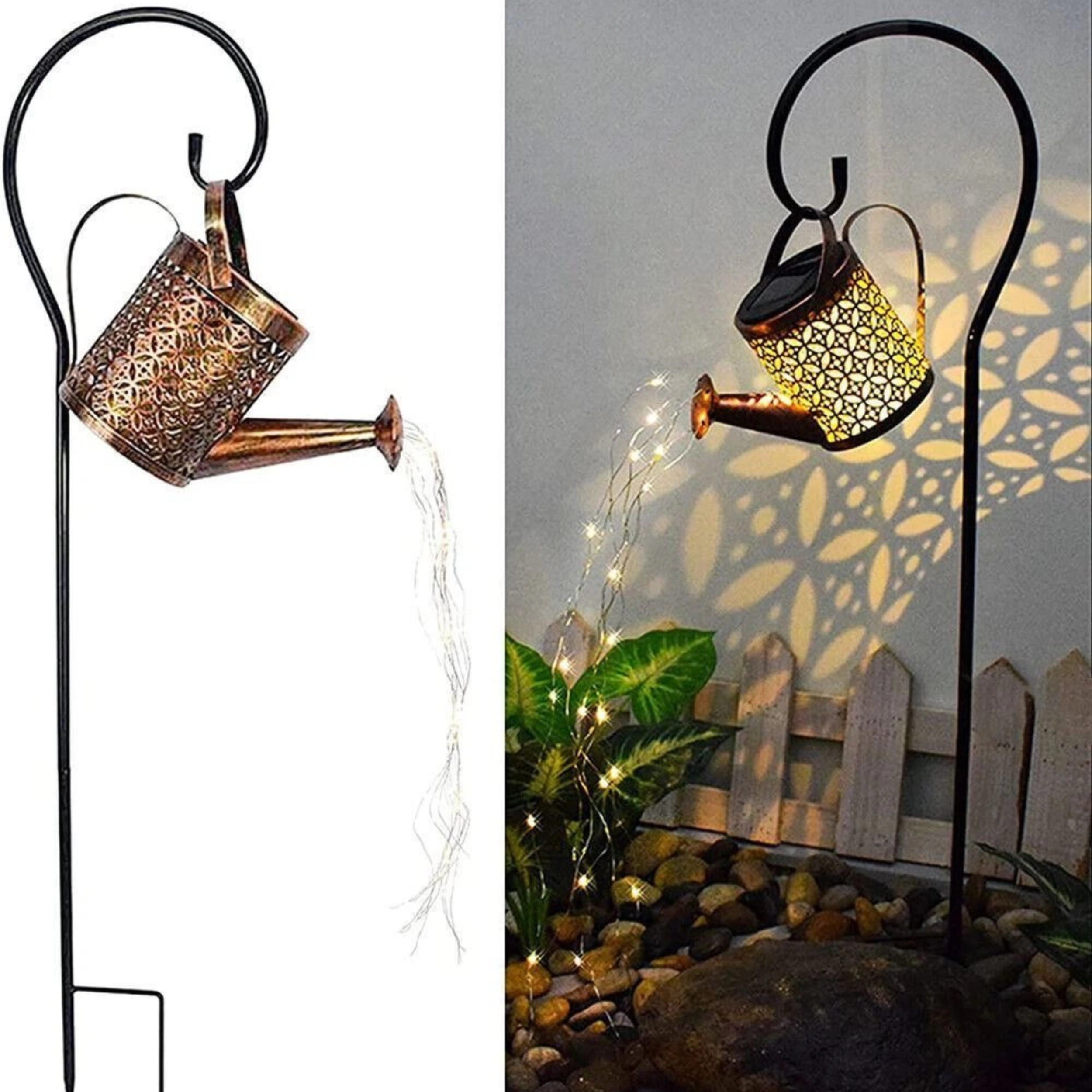 Home Collection Solar Watering Can Garden Light with 36 Warm White LEDs