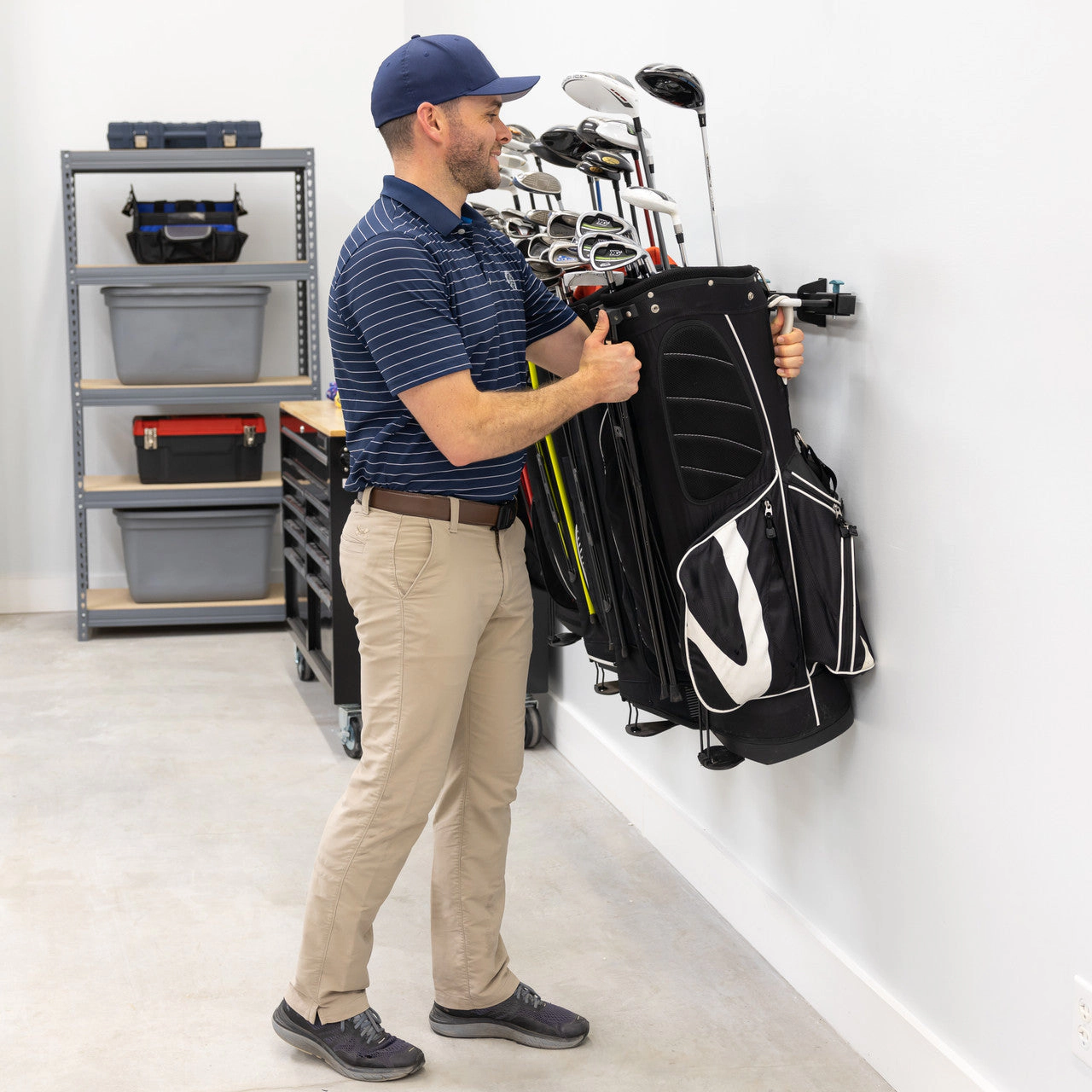StoreYour G-Golf Adjustable Wall Storage System, Holds 4 Bags, Holds 300 lbs
