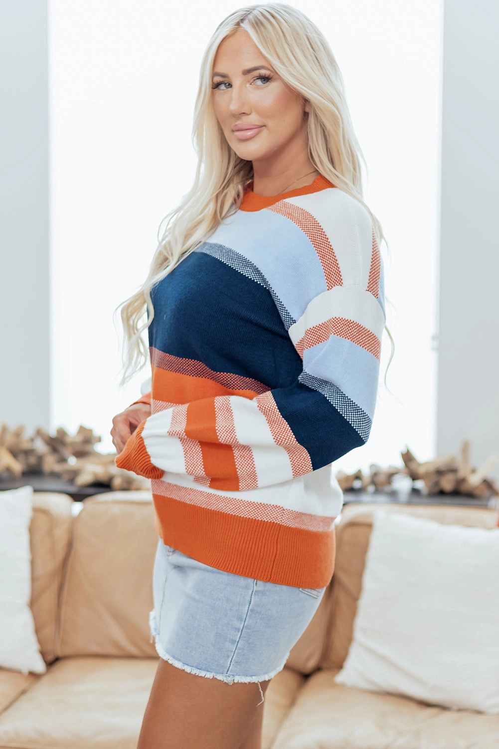 Threaded Pear Women's Olivia Round Neck Tunic Sweater