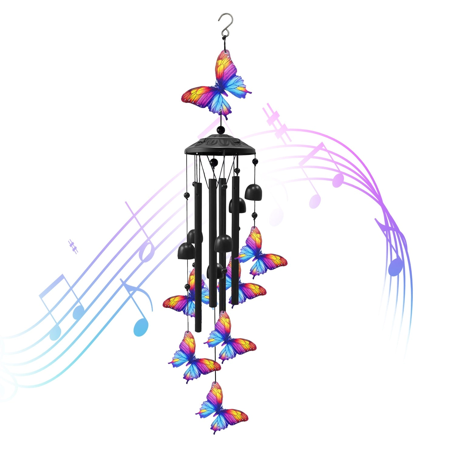 GBruno Metal Butterfly Wind Chimes With Aluminum Tubes