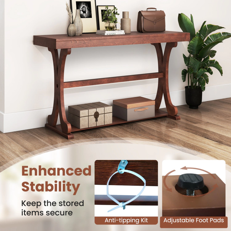 Hivvago Elegant Narrow Hallway Table with Open Shelf and 52-Inch Length