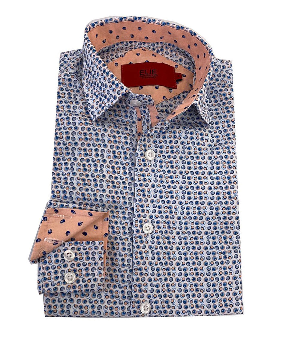 Elie Balleh Boys Slim Fit Printed Button-Down Shirt