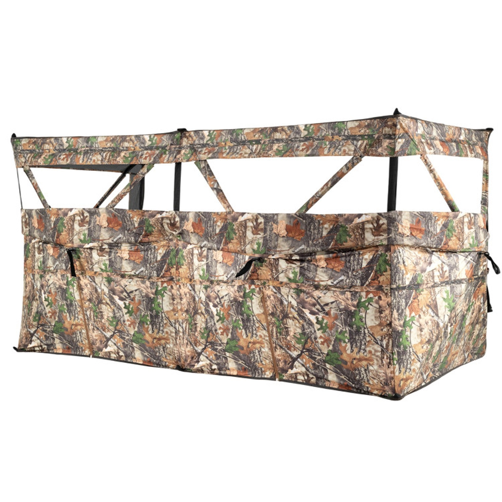 SUGIFT Brown Camouflage One-Way Pop Up Hunting Blind Tent with Dog Door for 1-3 Hunters 95-in W 47-in D 47-in H