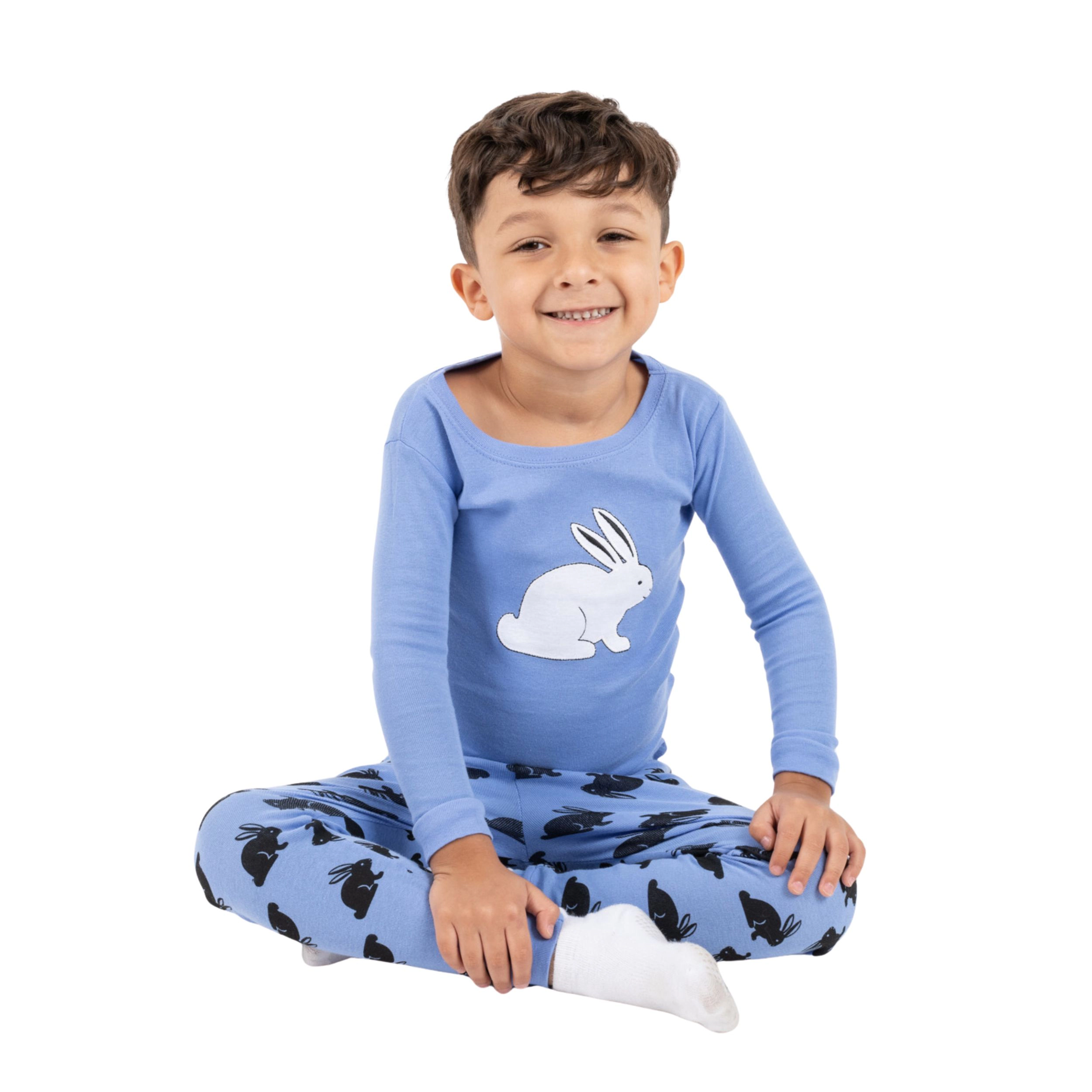 Leveret Toddler 2-Piece Bunny Cotton Snug Fit Easter Pajama Set
