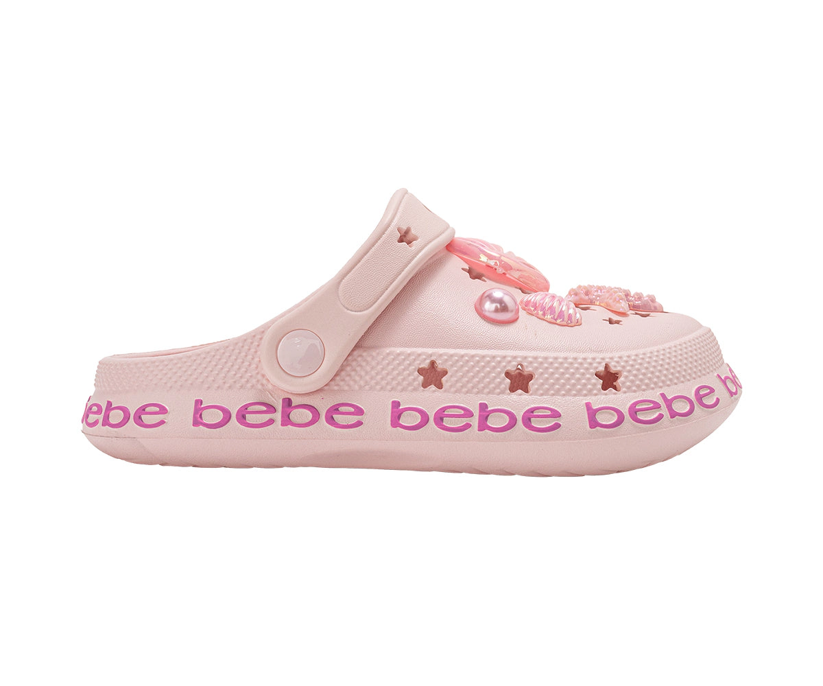 bebe Girl's EVA Clogs - Slip On Comfy Shoes with Sea Life Charms
