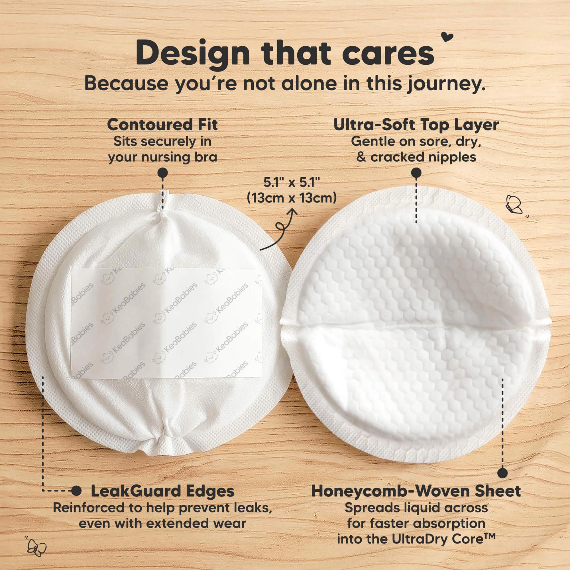 KeaBabies Comfy Dry Disposable Nursing Pads