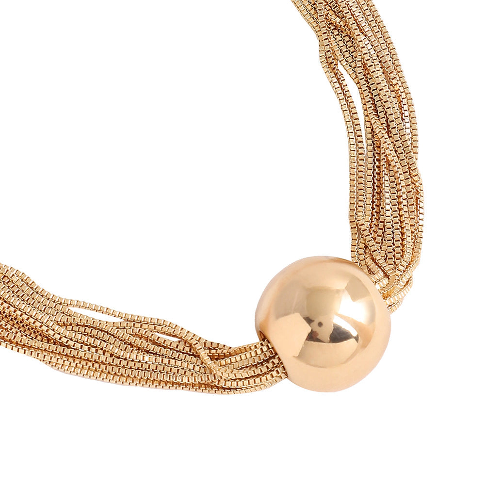 SOHI Women's Rhinestones Ballchain Necklace