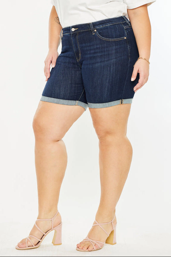 KanCan Women's Plus Mid Rise Shorts Chance