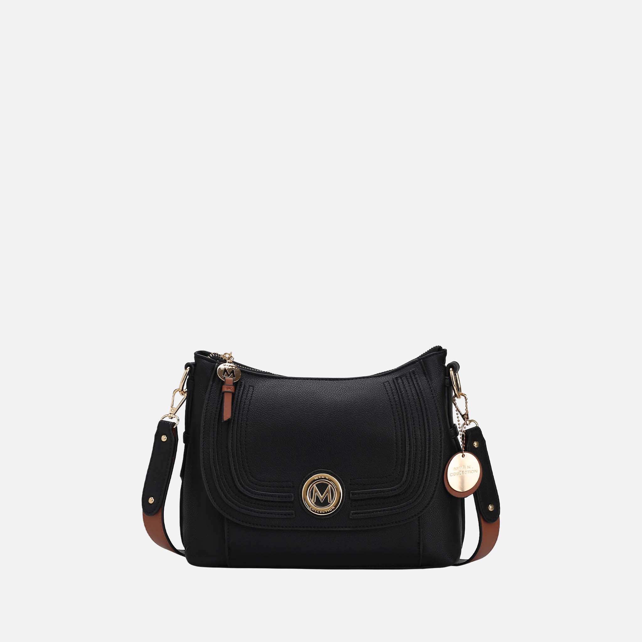 MKF Collection by Mia K Maggie Vegan Pebbled Leather Crossbody Bag