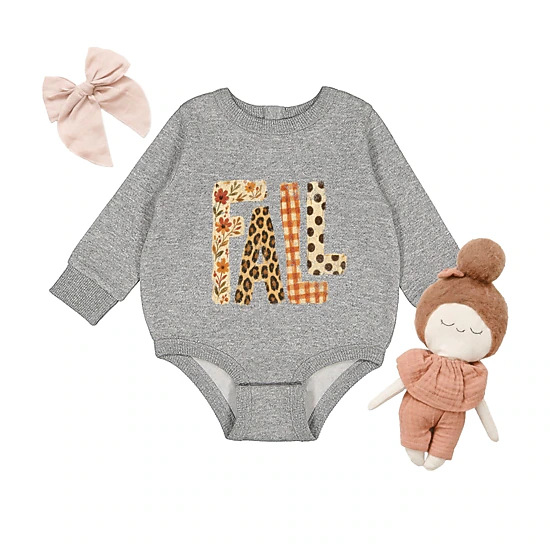 The Juniper Shop - Infant Fleece BodySuit - Fall Bold Patterns