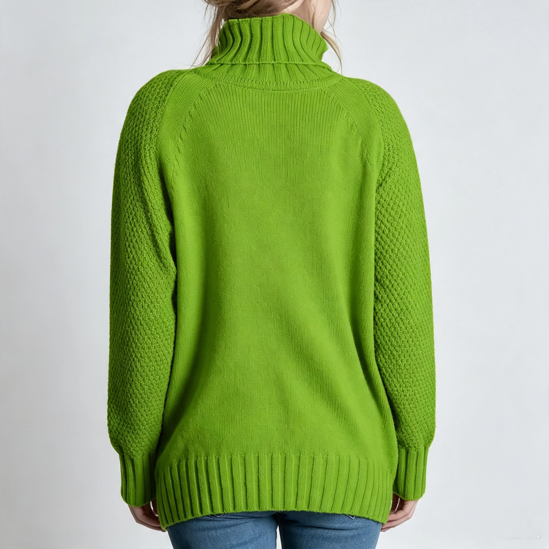 YesFashion Womens Turtleneck Sweaters  WinterLong Raglan Sleeve Loose Oversized Pullovers