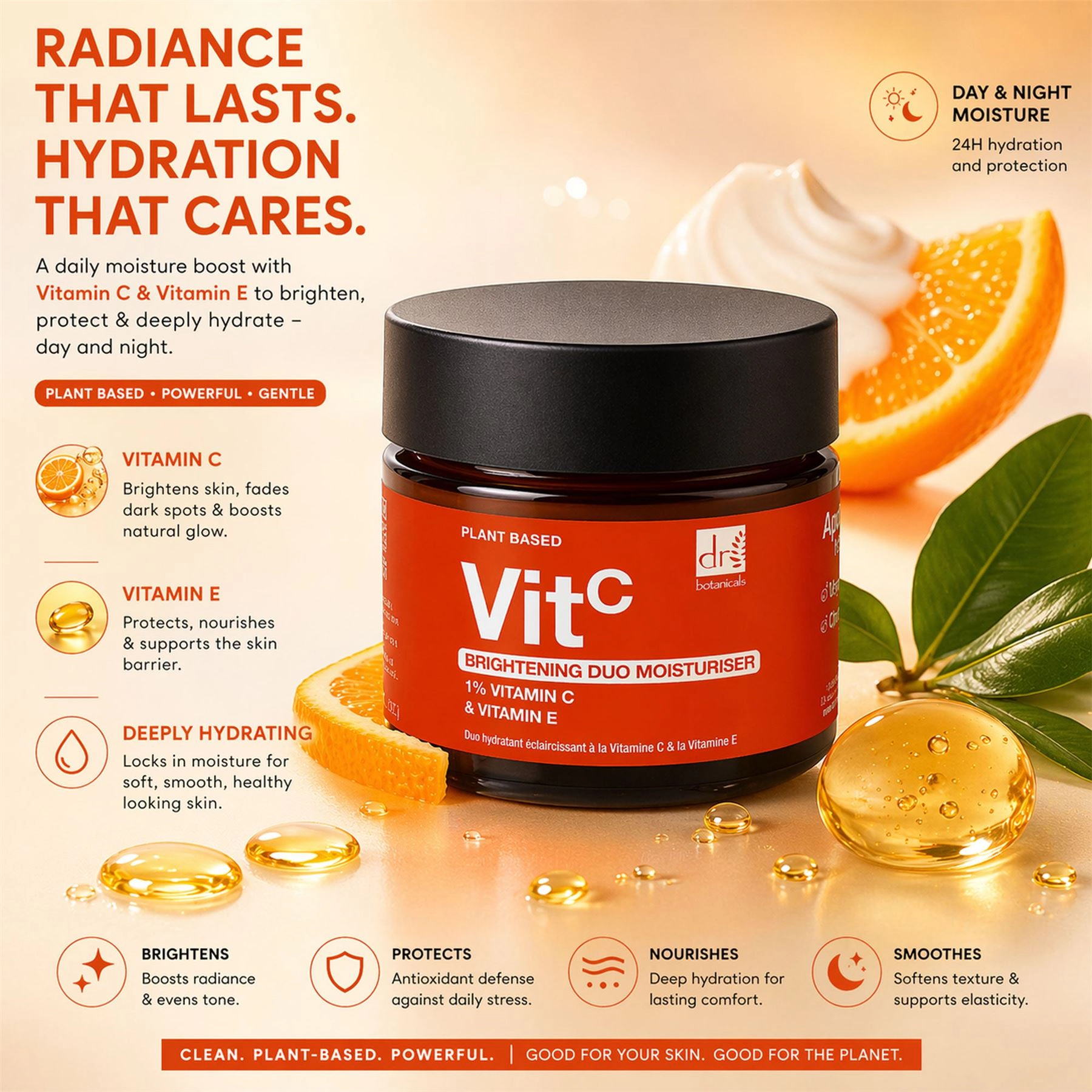 Dr Botanicals Brightening Duo Moisturiser 60ml - 1% Vitamin C and Vitamin E