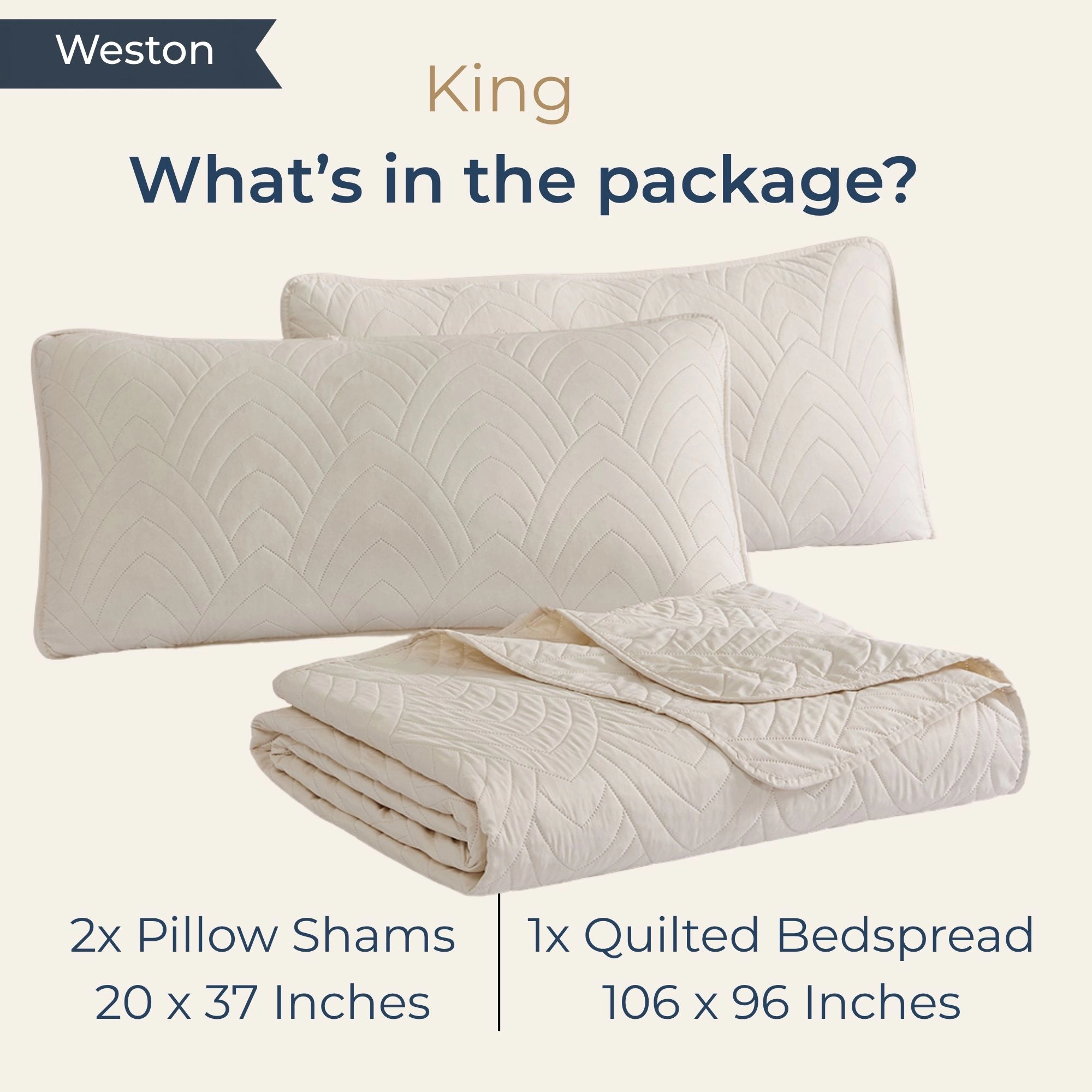 HLC.ME Weston - 3 Piece Lightweight Quilt Set Bedspread Coverlet